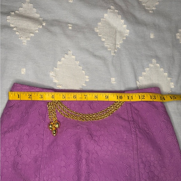 Milly Of New York Elegant Purple Skirt with Gold Accents. #236 - Picture 13 of 16